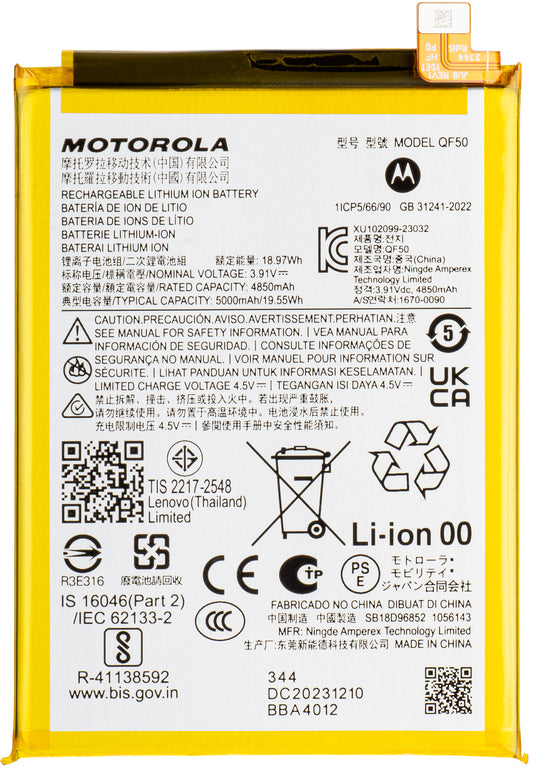 Battery Motorola Moto Moto G04 / G24 / G34, QF50, Service Pack SB18D96852