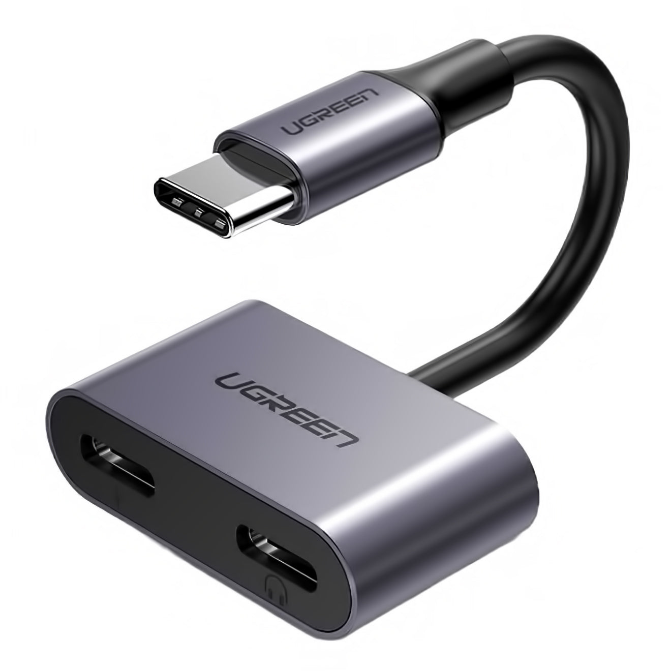 Adapter USB-C - USB-C / USB-C Audio UGREEN CM232, szary