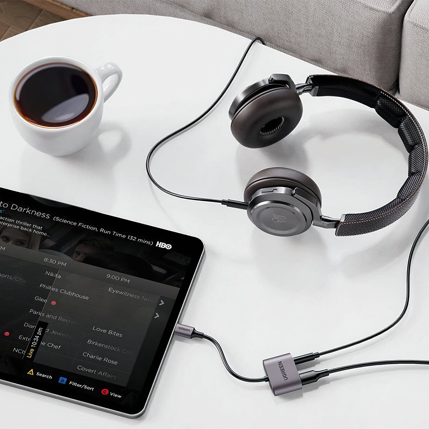 Adapter Audio USB-C - 3.5mm / USB-C UGREEN CM231, Szary