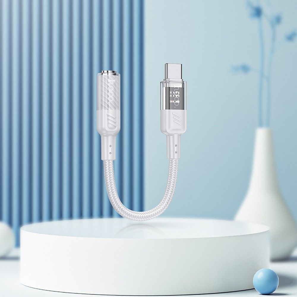 Adapter Audio USB-C - 3.5mm HOCO LS37, Szary