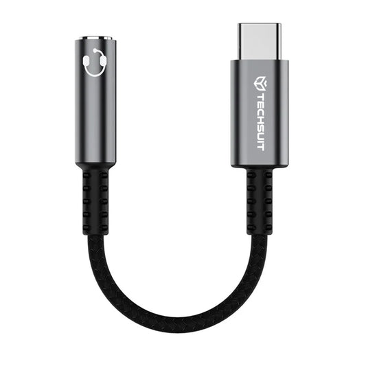Adapter Audio USB-C - 3.5mm Techsuit AC14 SonicPiX, Szary