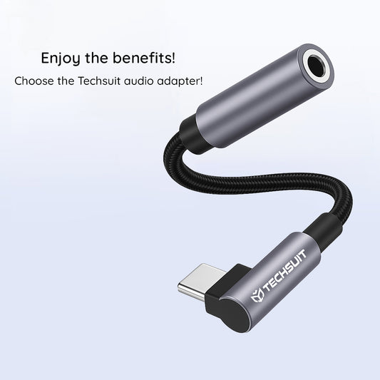Adapter Audio USB-C - 3.5mm Techsuit AC7 MusicDox, Szary
