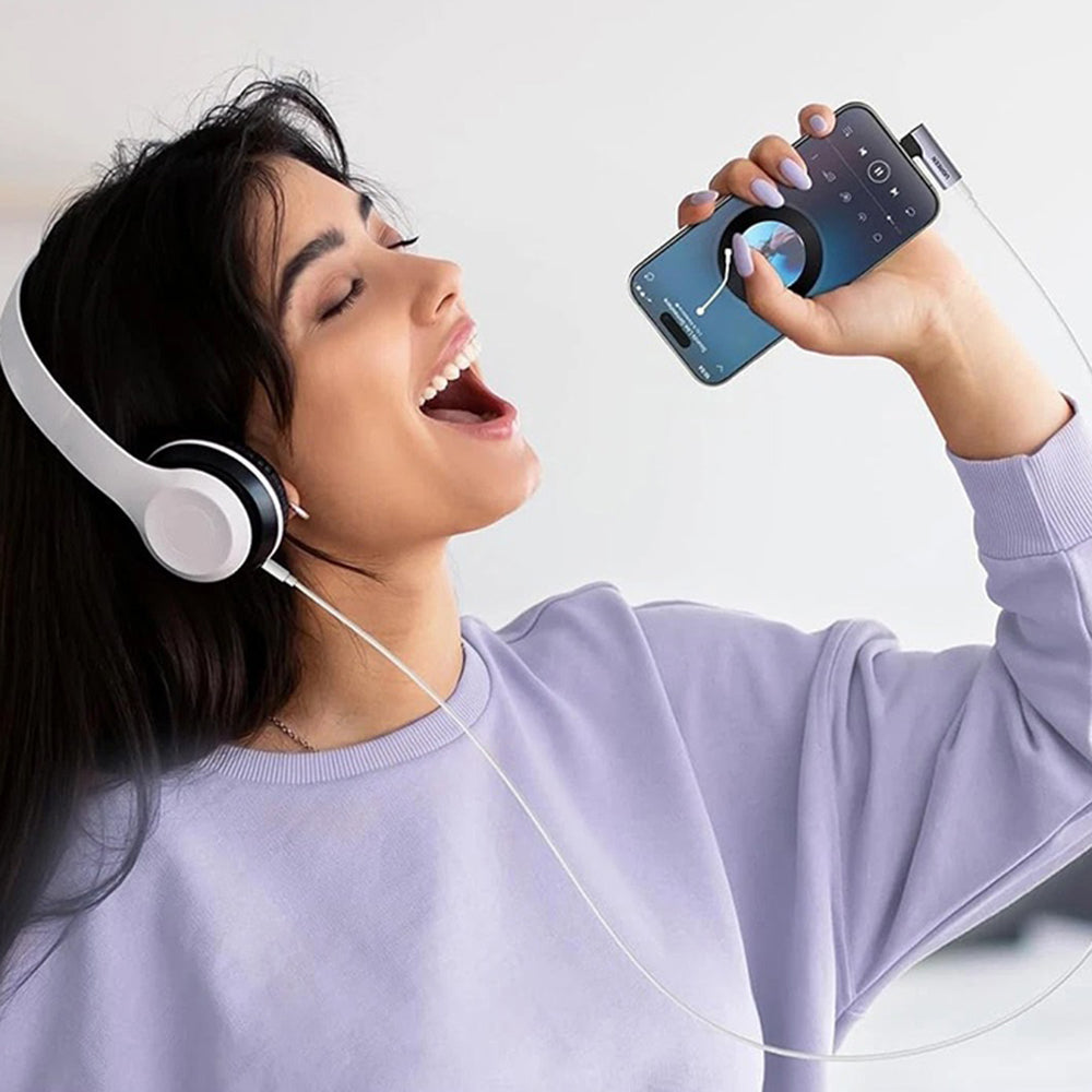 Adapter Audio USB-C - 3.5mm UGREEN CM460 (20194) Kątowy, Szary