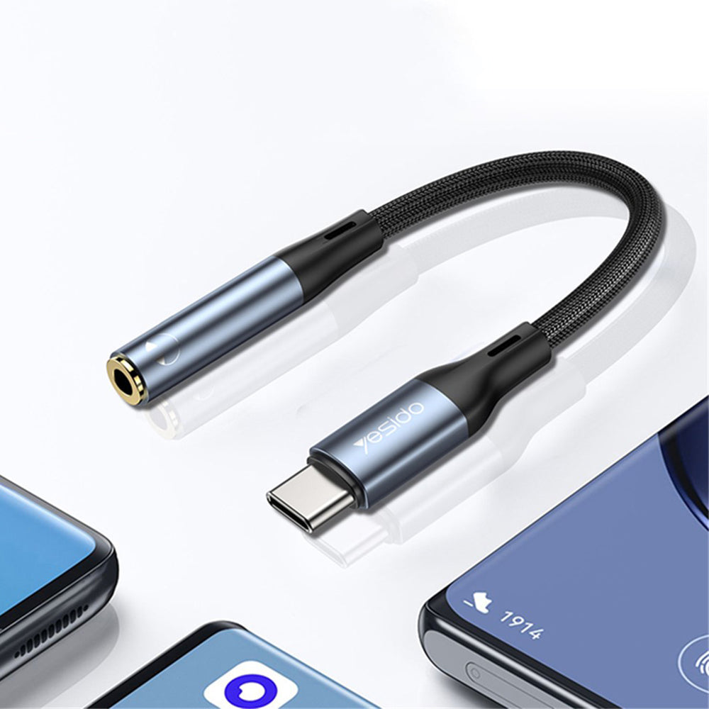 Adapter Audio USB-C - 3.5mm Yesido YAU38, Czarny