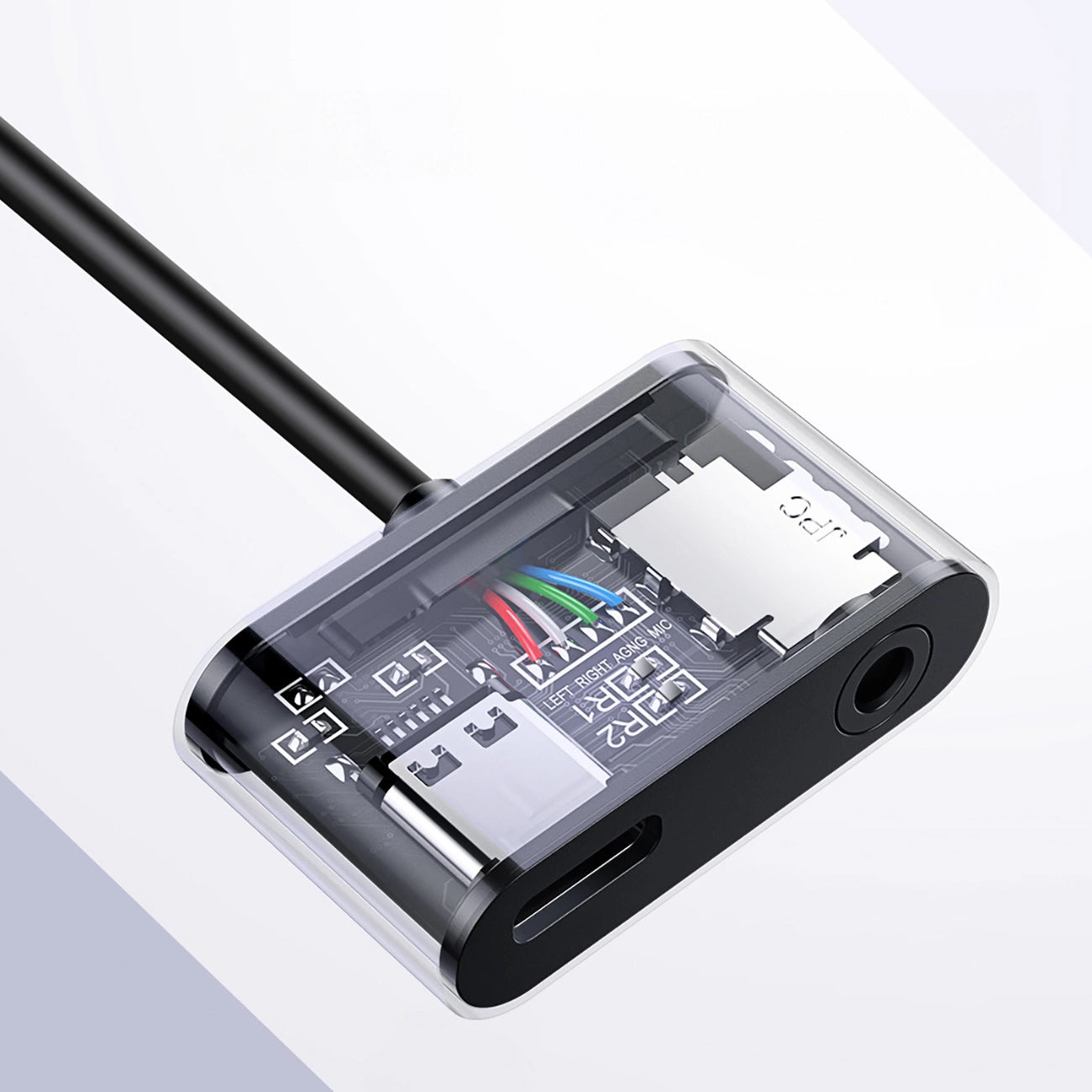 Adapter Audio USB-C - 3.5mm / USB-C UGREEN CM193, Szary