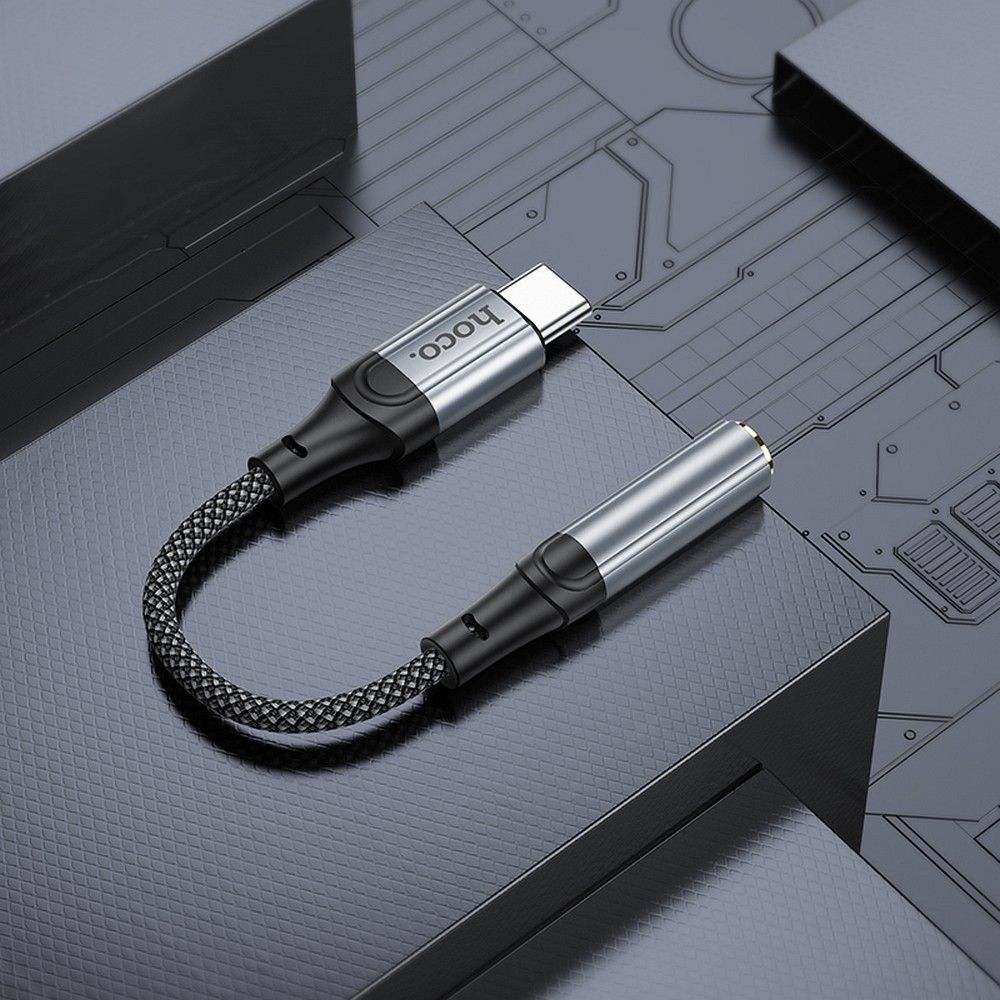 Adapter Audio USB-C - 3.5mm HOCO LS36, Szary