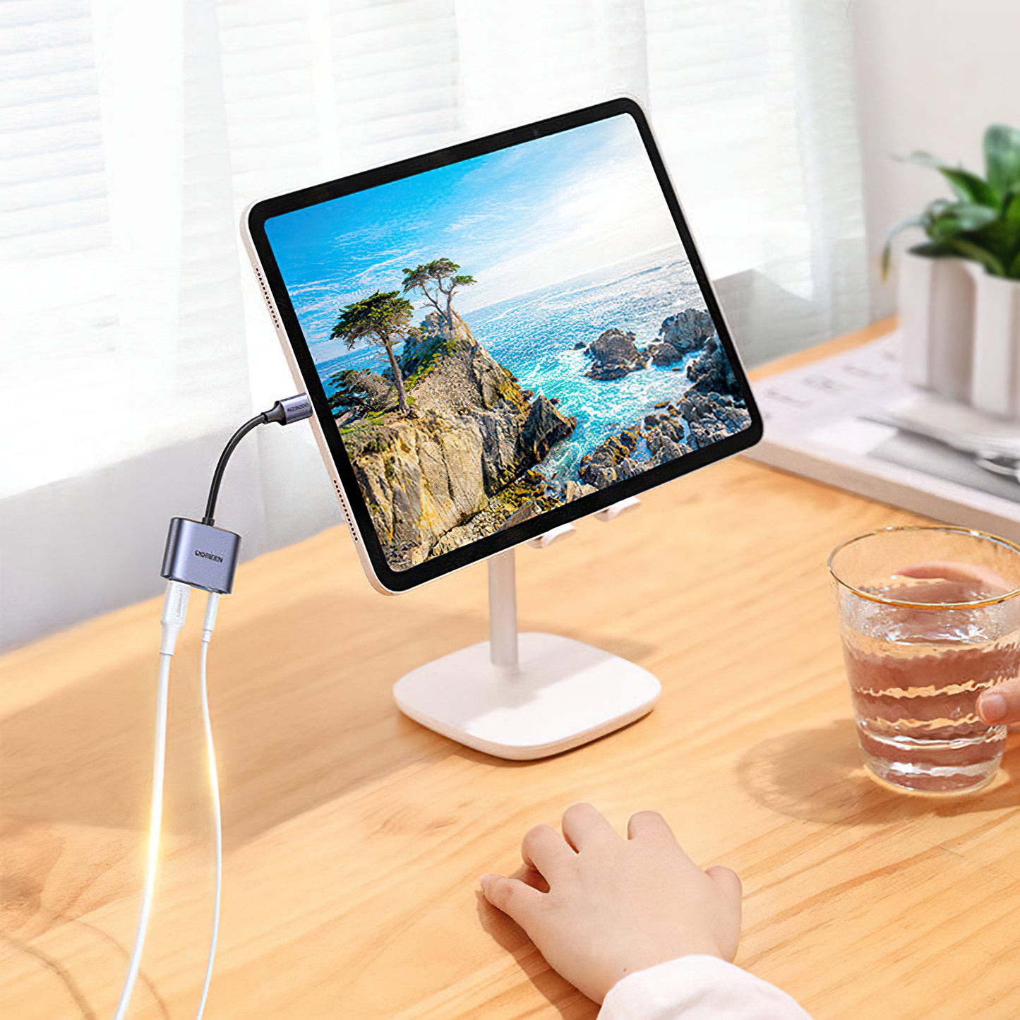 Adapter Audio USB-C - 3.5mm / USB-C UGREEN CM231, Szary