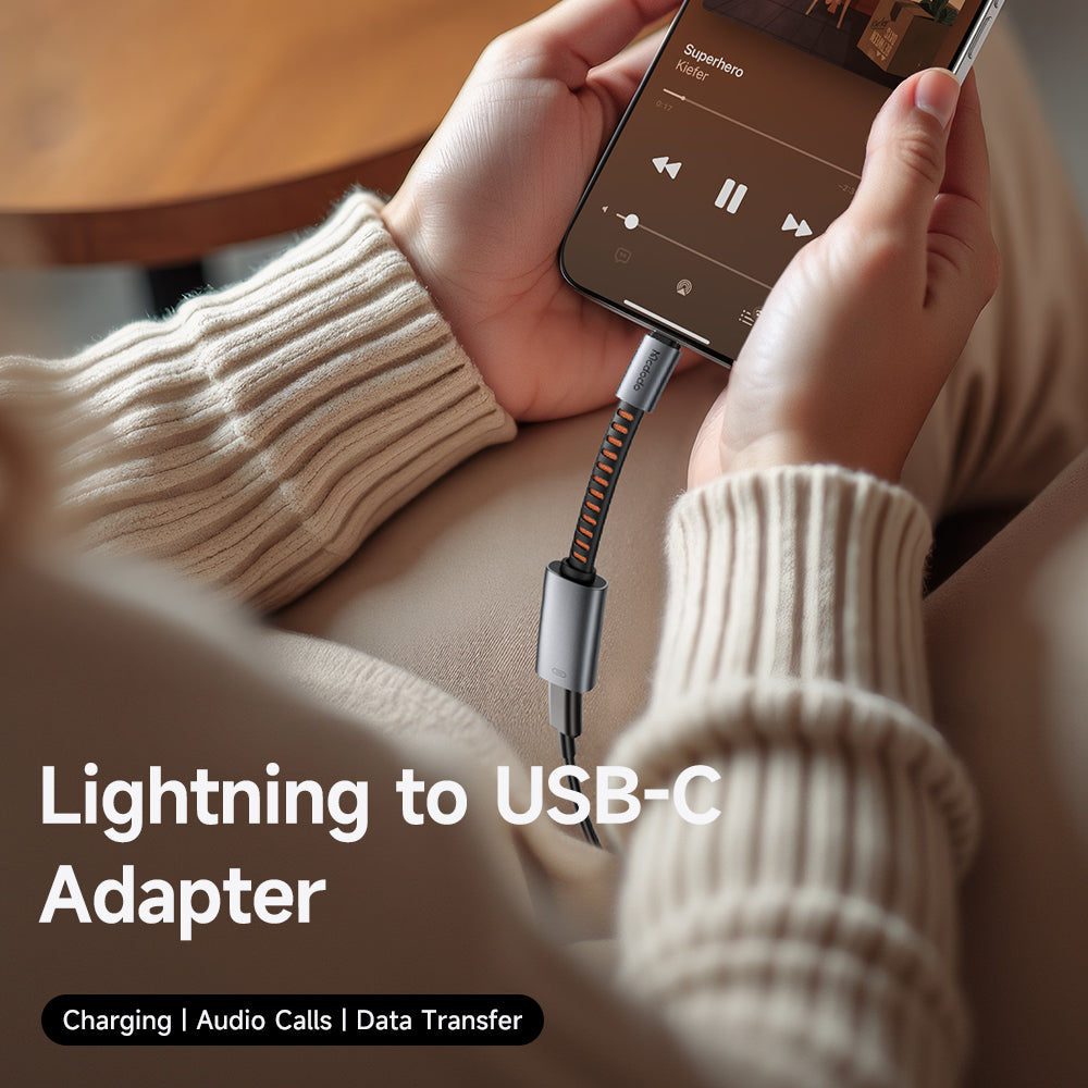Adapter Audio USB-C - Lightning McDodo CA-4870, Szary