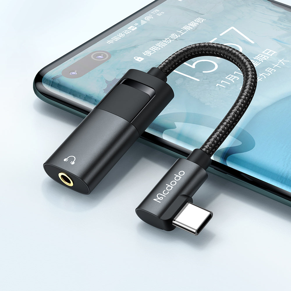 Adapter Audio USB-C - USB-C / 3,5 mm McDodo CA-1880, Czarny