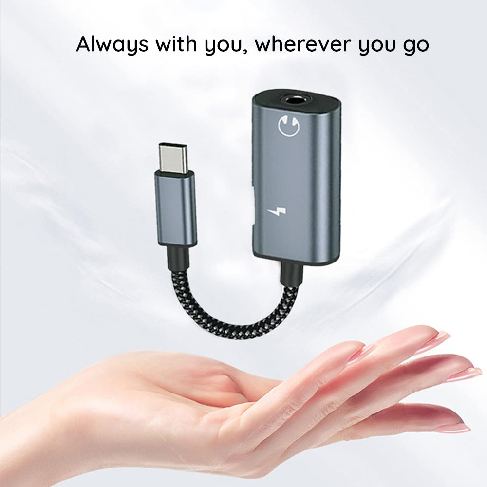 Adapter Audio USB-C - USB-C / 3.5mm Techsuit AC22 AcustiCore, Szary