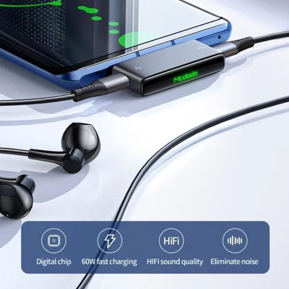 Adapter Audio USB-C - USB-C / USB-C McDodo CA-7670, Czarny