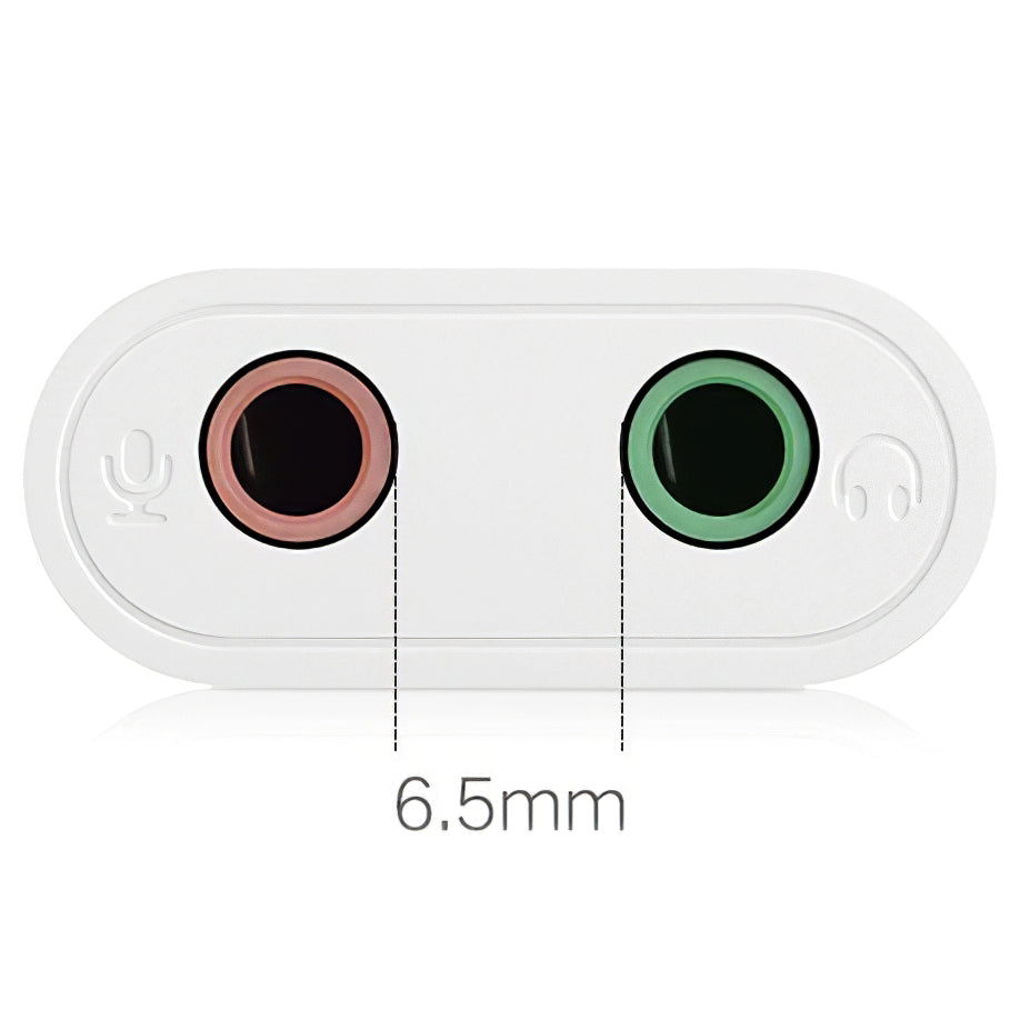 Karta dźwiękowa USB UGREEN US205, 2 x Jack 3.5mm, Biała