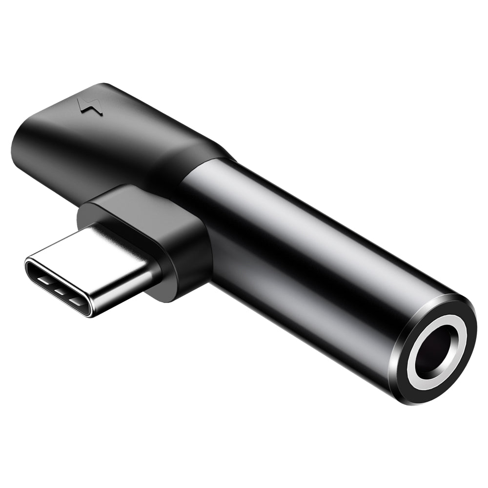 Adapter Audio USB-C - USB-C / 3.5mm Baseus L41, Czarny CATL41-01