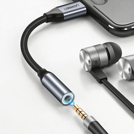 Adapter Audio USB-C - 3.5mm UGREEN AV142, Szary