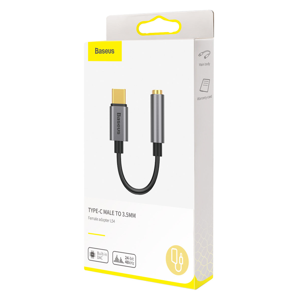 Adapter Audio USB-C - 3.5mm Baseus L54, Szary CATL54-0G