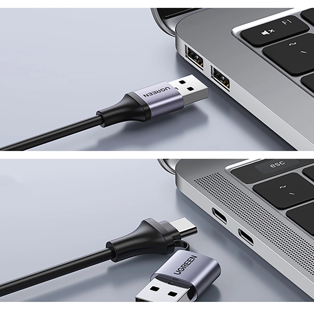 Adapter audio i wideo USB-A / USB-C - HDMI UGREEN CM489, szary