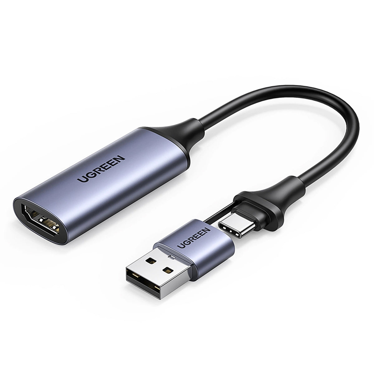 Adapter audio i wideo USB-A / USB-C - HDMI UGREEN CM489, szary