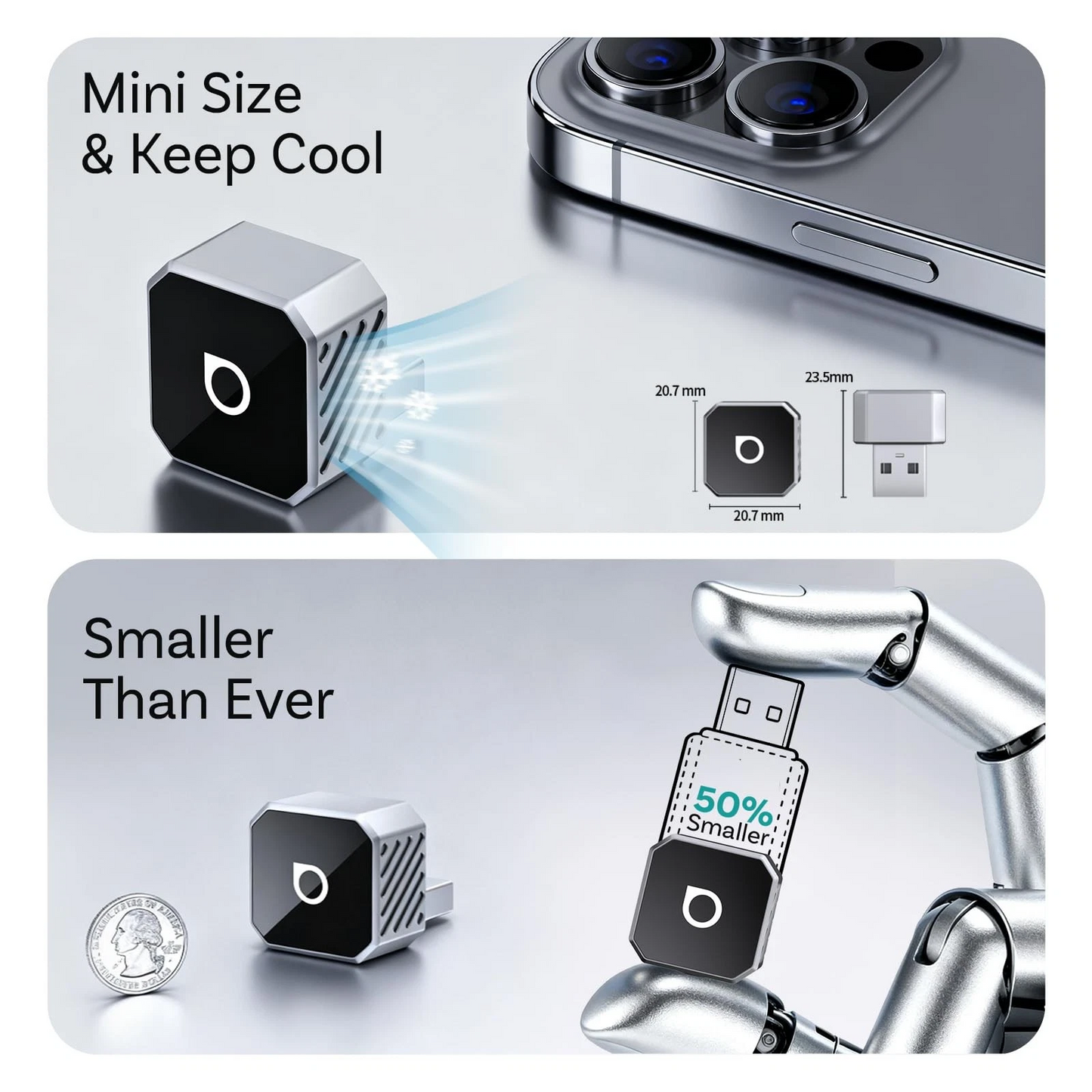 Bezprzewodowy adapter Carplay / Android Auto Ottocast Mini Cube Style C dla Apple iPhone / Android Series CP88-T3