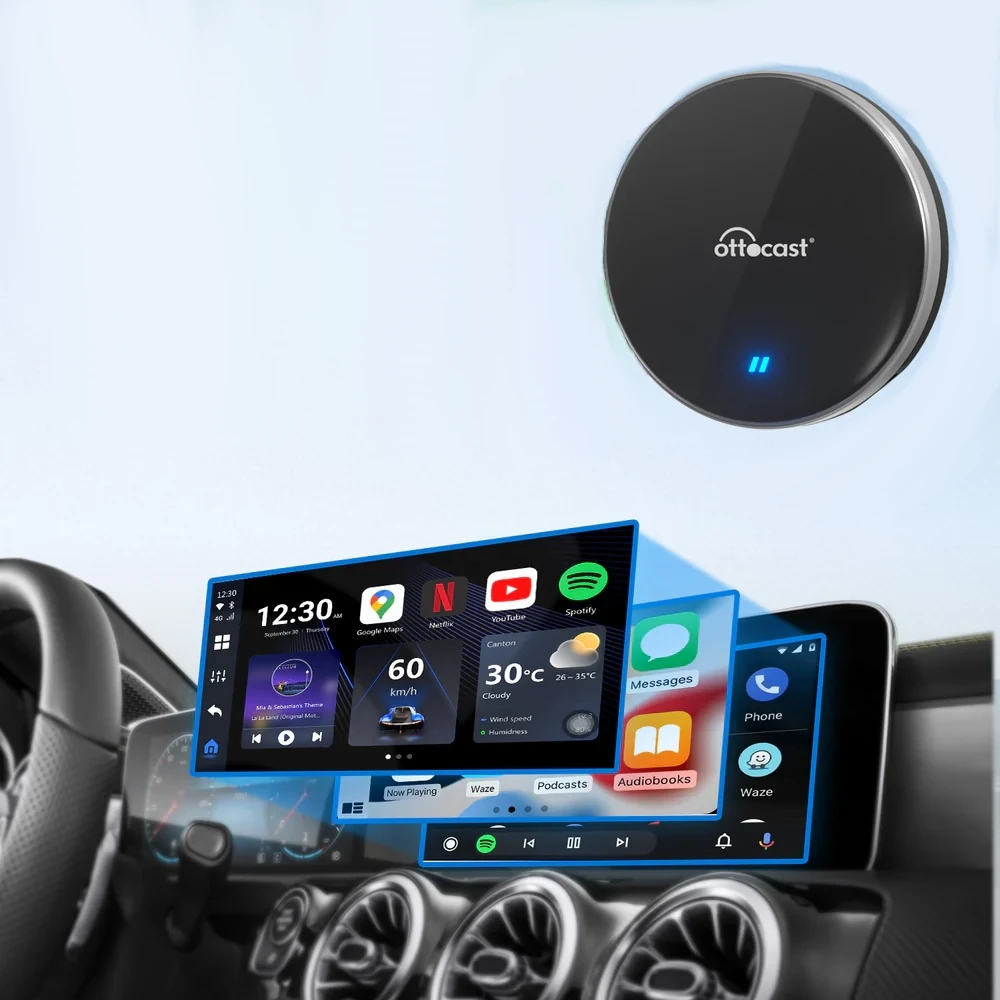 Adapter Carplay / Android Auto Wireless Ottocast OttoAibox P3 Lite dla serii Apple iPhone / Android