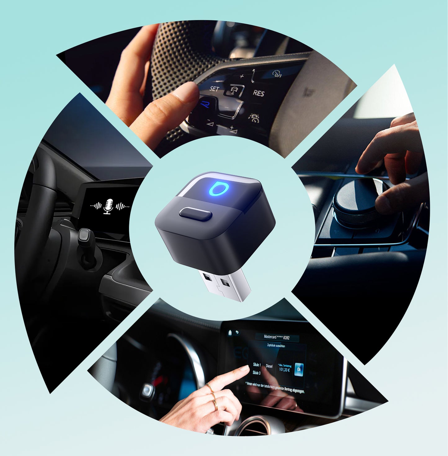 Bezprzewodowy adapter Carplay / Android Auto Ottocast Mini Pico Style A dla Apple iPhone / Android Series CA525-T