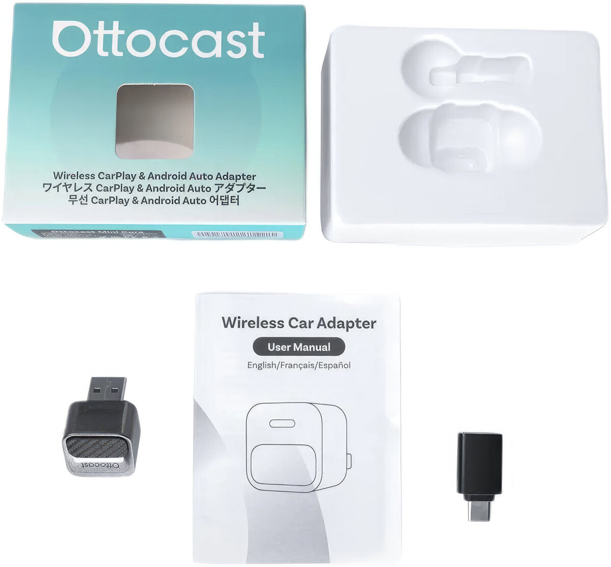 Bezprzewodowy adapter Carplay / Android Auto Ottocast Mini Pico Style B dla Apple iPhone / Android Series CA525-T3
