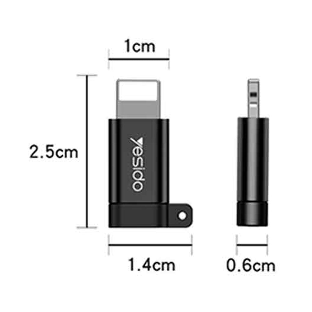 Adapter Danych i Ładowania microUSB - Lightning Yesido GS05, Czarny