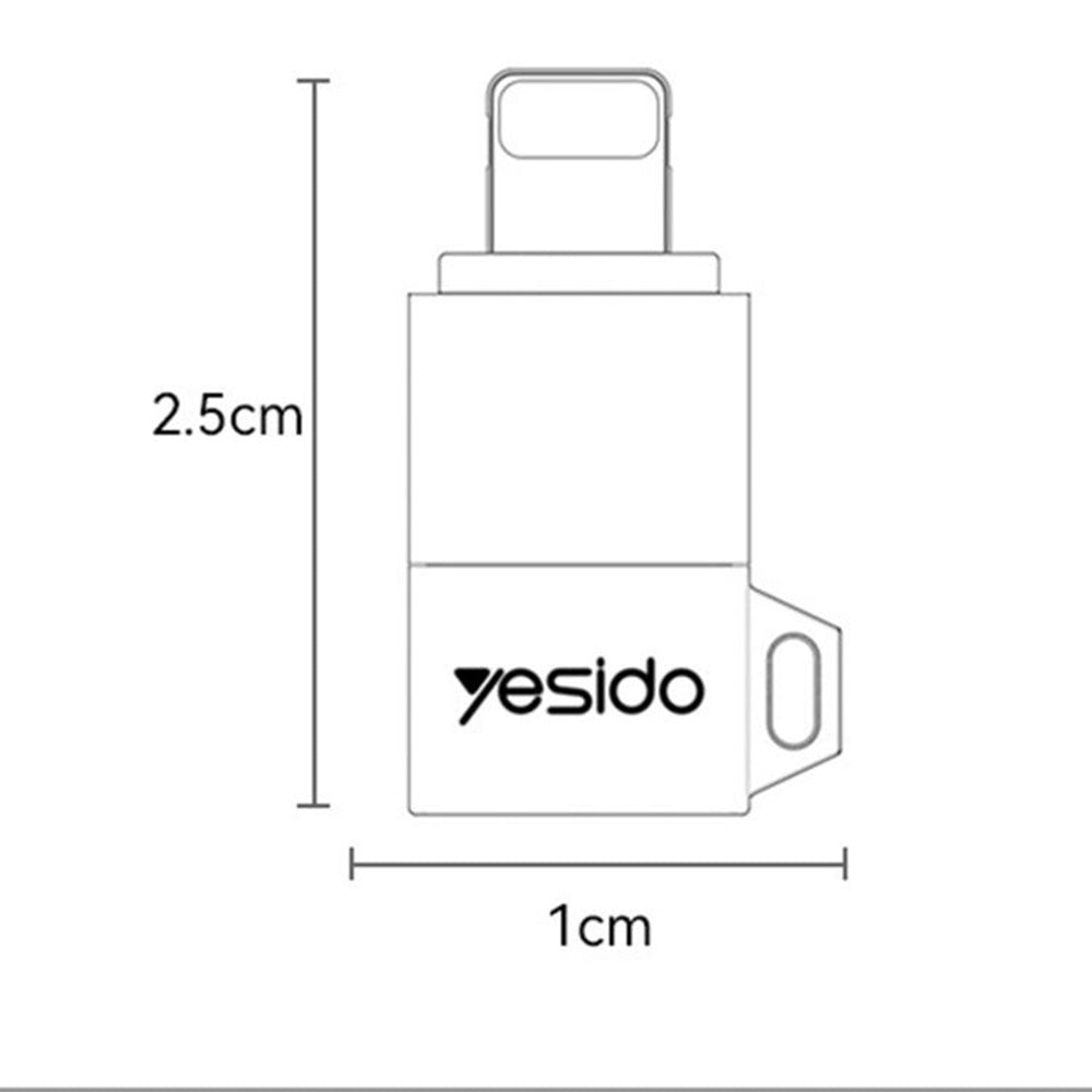 Adapter Danych i Ładowania microUSB - Lightning Yesido GS30, Szary