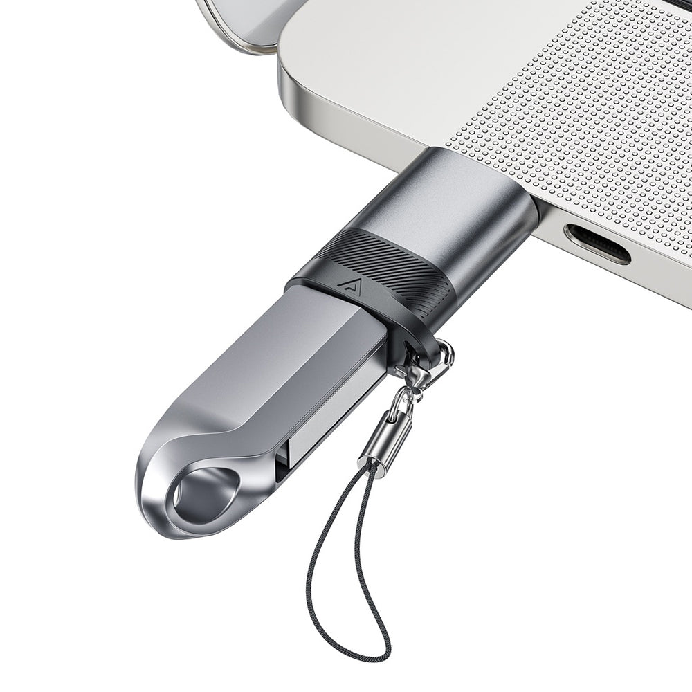 Adapter Danych i Ładowania USB-C - USB-A Acefast J8, Szary