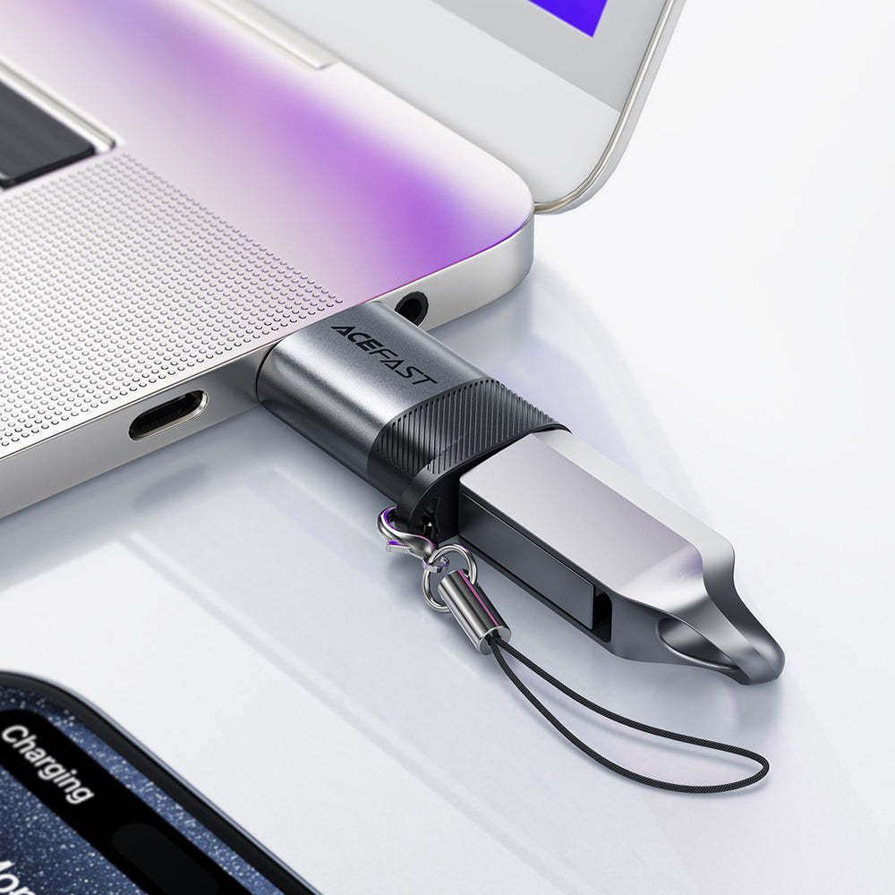 Adapter Danych i Ładowania USB-C - USB-A Acefast J8, Szary