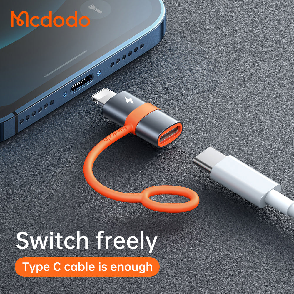 USB-C - Lightning McDodo OT-0510 Data and Charging Adapter, Gray
