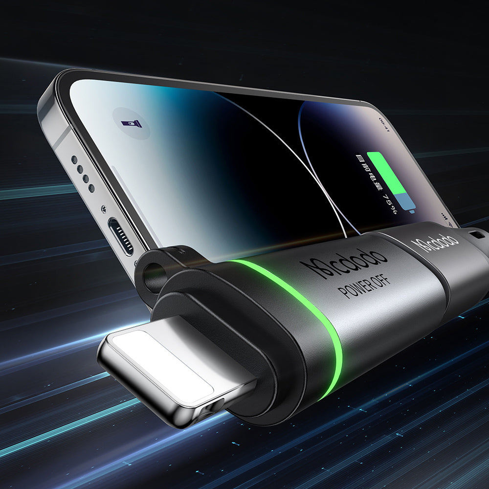 Adapter Danych i Ładowania USB-C - Lightning McDodo OT-2590 Power Off, Czarny