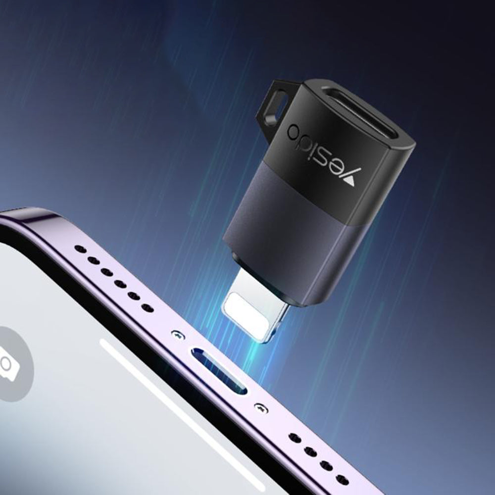 Adapter do danych i ładowania USB-C - Lightning Yesido GS27, Szary