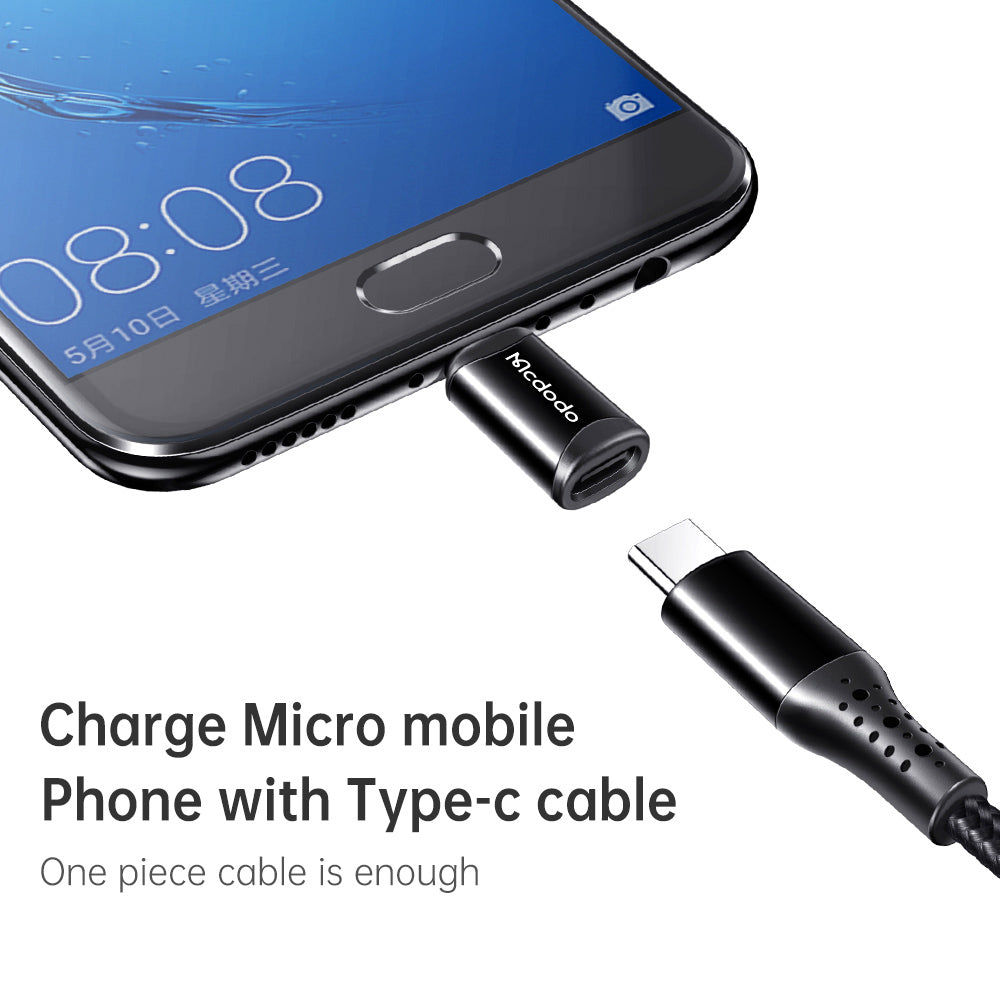 Adapter Danych i Ładowania USB-C - microUSB McDodo OT-7690, Czarny