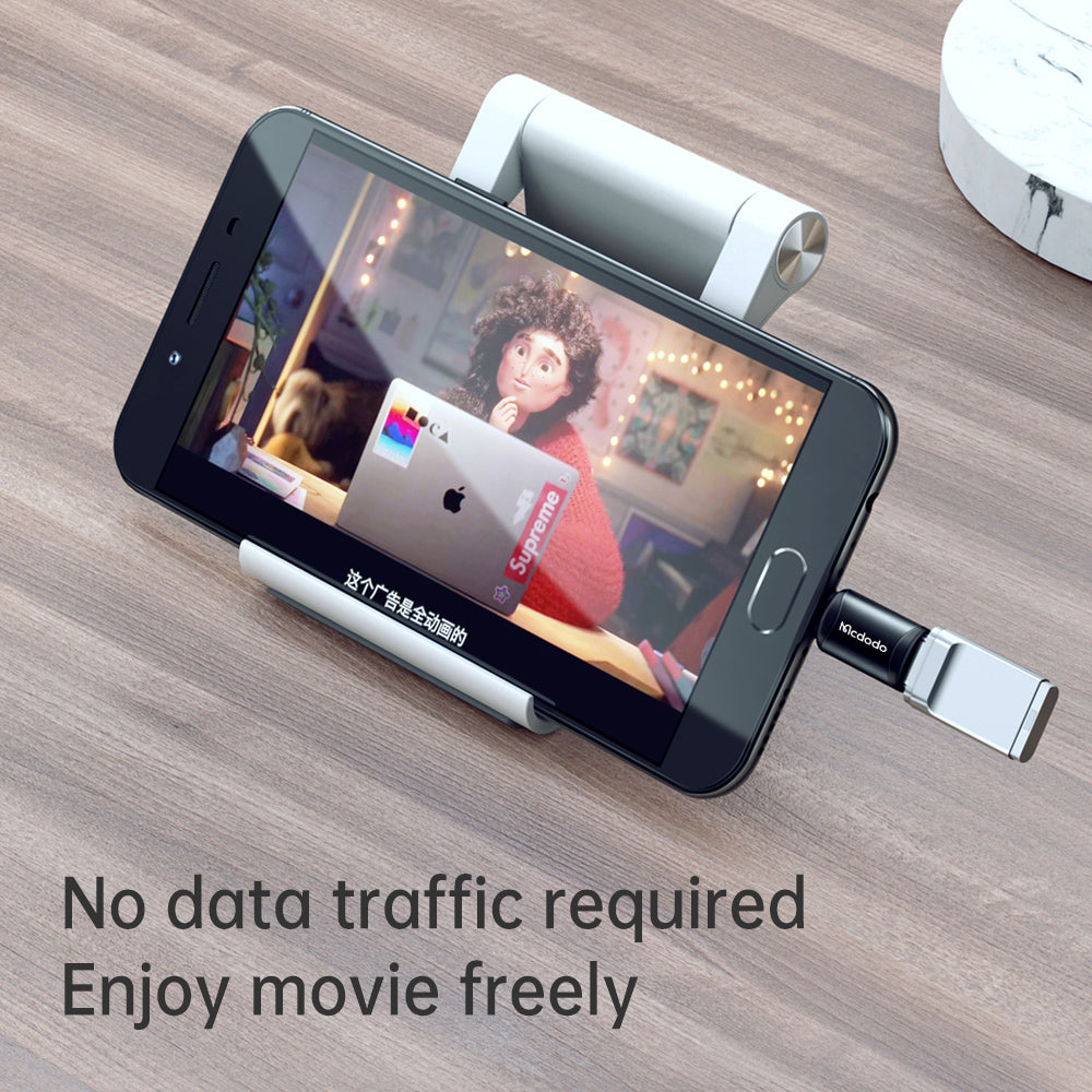 Adapter Danych i Ładowania USB-C - microUSB McDodo OT-7690, Czarny