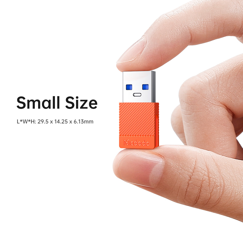 Adapter do danych i ładowania USB-C - USB-A McDodo OT-6550, Pomarańczowy