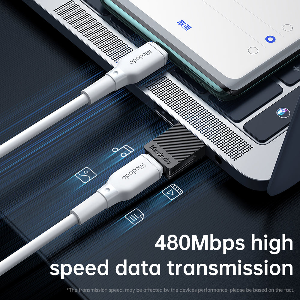 Adapter do danych i ładowania USB-C - USB-A McDodo OT-6970, Czarny
