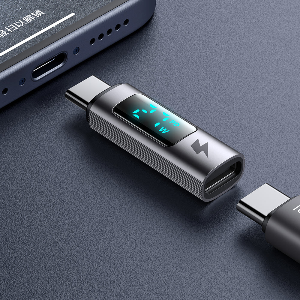 Adapter do danych i ładowania USB-C - USB-C McDodo OT-6090 Wales Display, Czarny