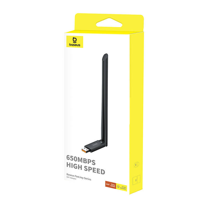 Bezprzewodowa karta sieciowa Baseus FastJoy, dwuzakresowa, 650 Mb/s, czarna B01317600111-02