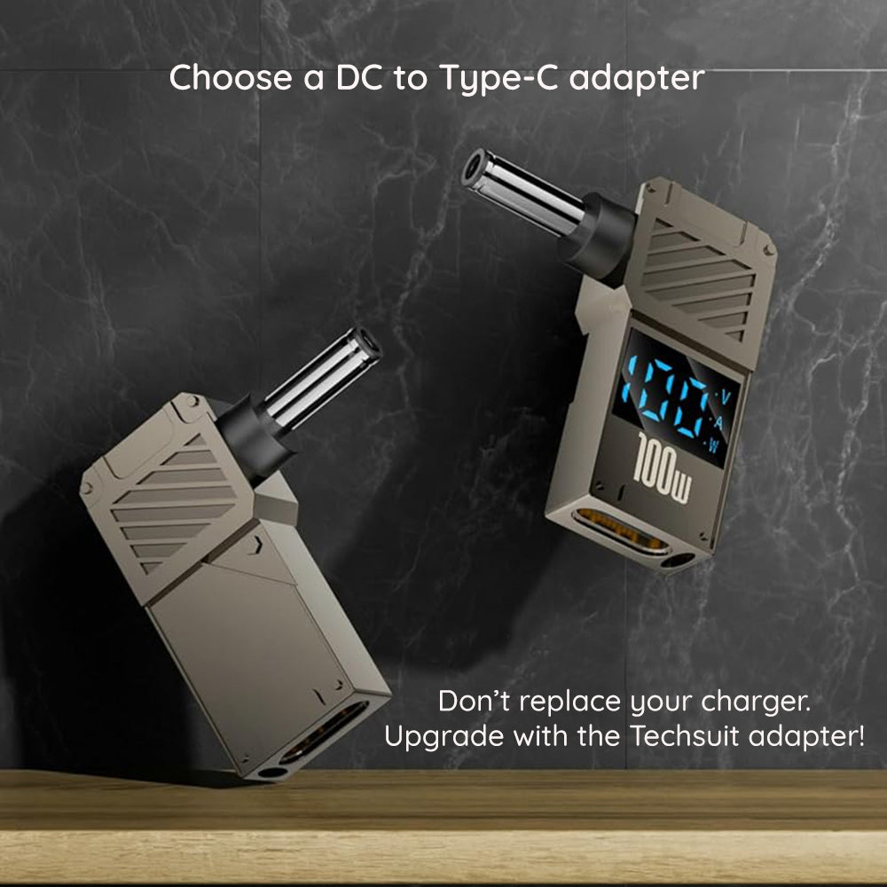 Adapter Ładowania Techsuit LaptopPlugX A22, DC - USB-C, Szary