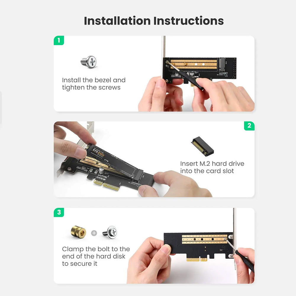 Adapter Interfejsu SSD UGREEN CM302 (70503), NVMe M.2 - PCIe 3.0 X4