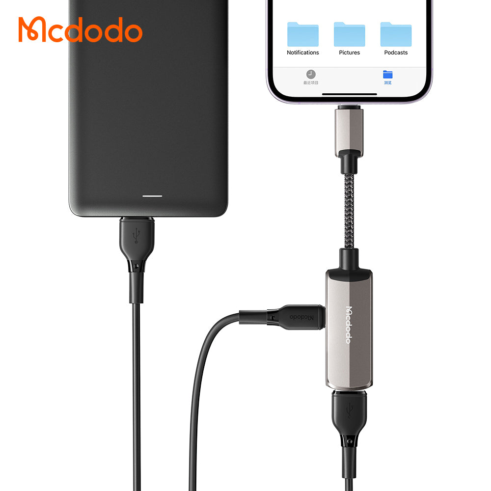 Adapter OTG Lightning - USB-A McDodo CA-2690, Szary