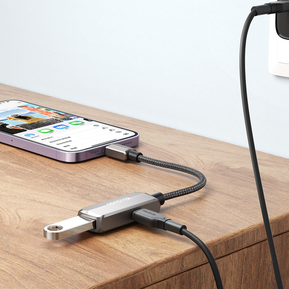 Adapter OTG Lightning - USB-A McDodo CA-2690, Szary