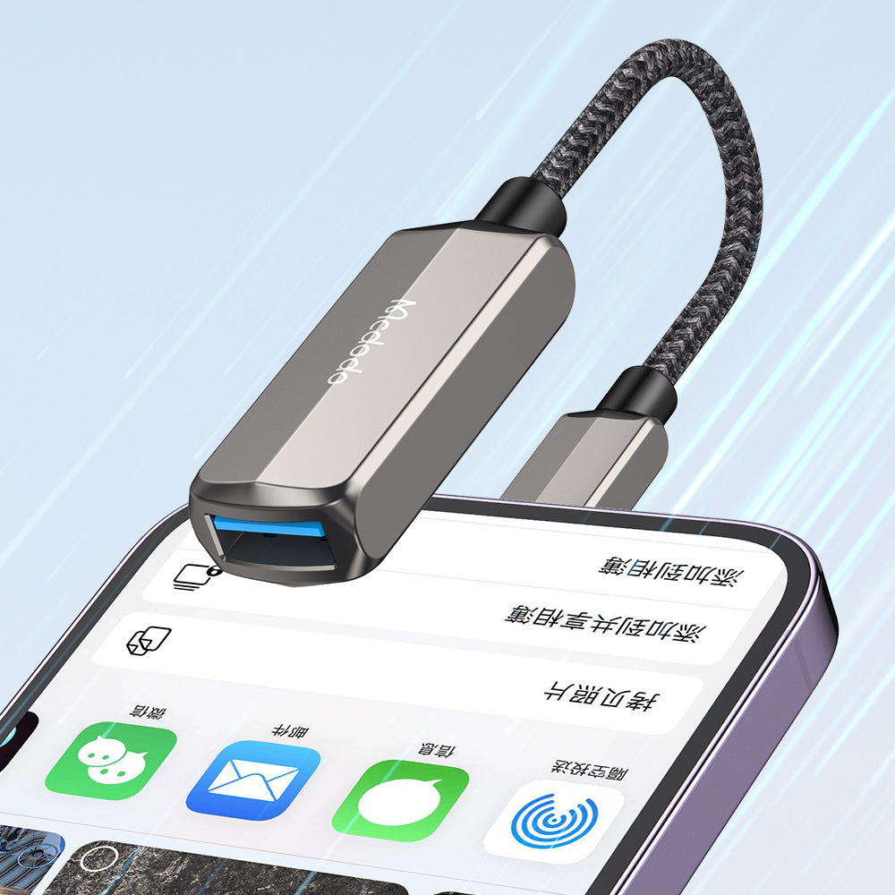 Adapter OTG Lightning - USB-A McDodo CA-2690, Szary