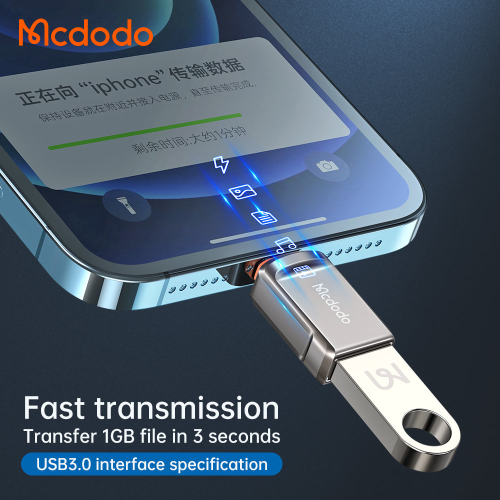 Adapter OTG Lightning - USB-A McDodo OT-8600, Szary