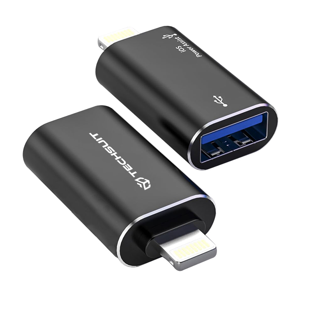 Adapter OTG Lightning - USB-A Techsuit A18 AluVoltX, Czarny