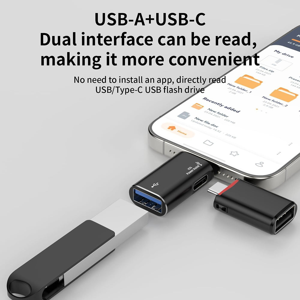 Adapter OTG Lightning - USB-A Techsuit A18 AluVoltX, Czarny