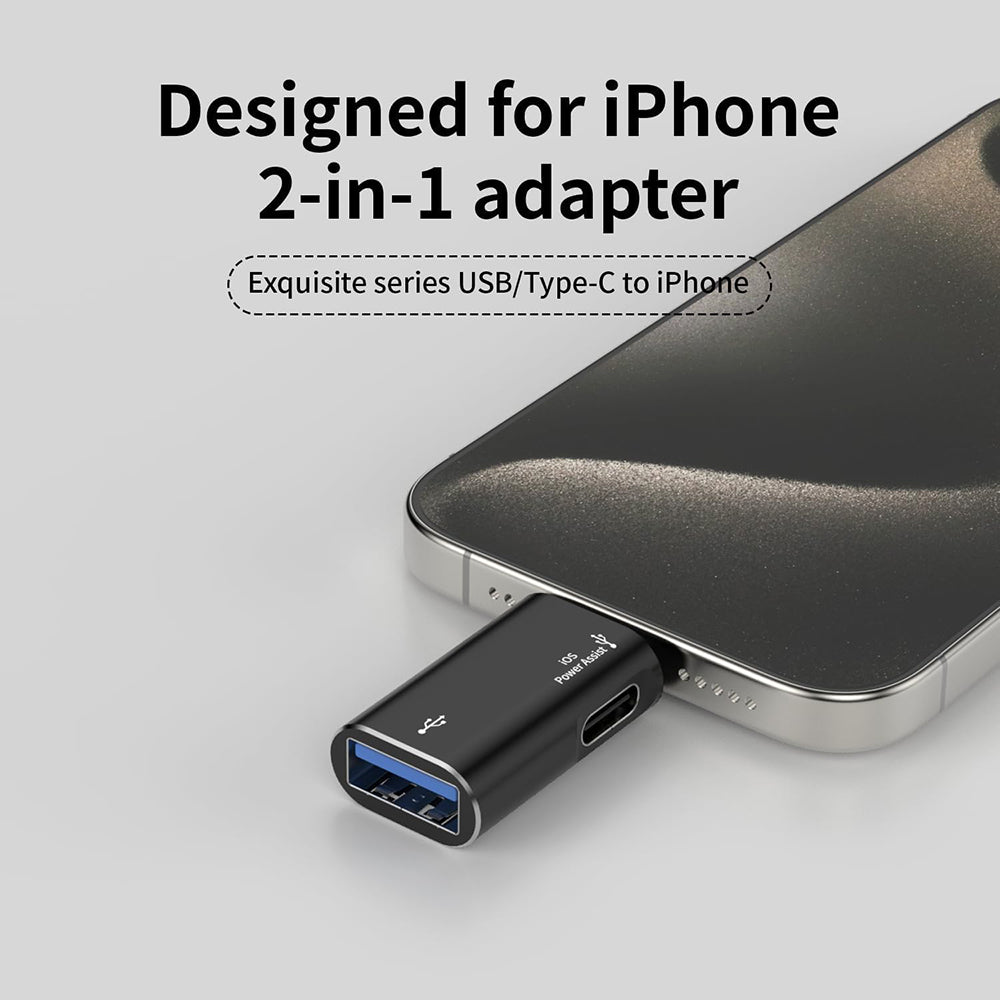 Adapter OTG Lightning - USB-A Techsuit A18 AluVoltX, Czarny