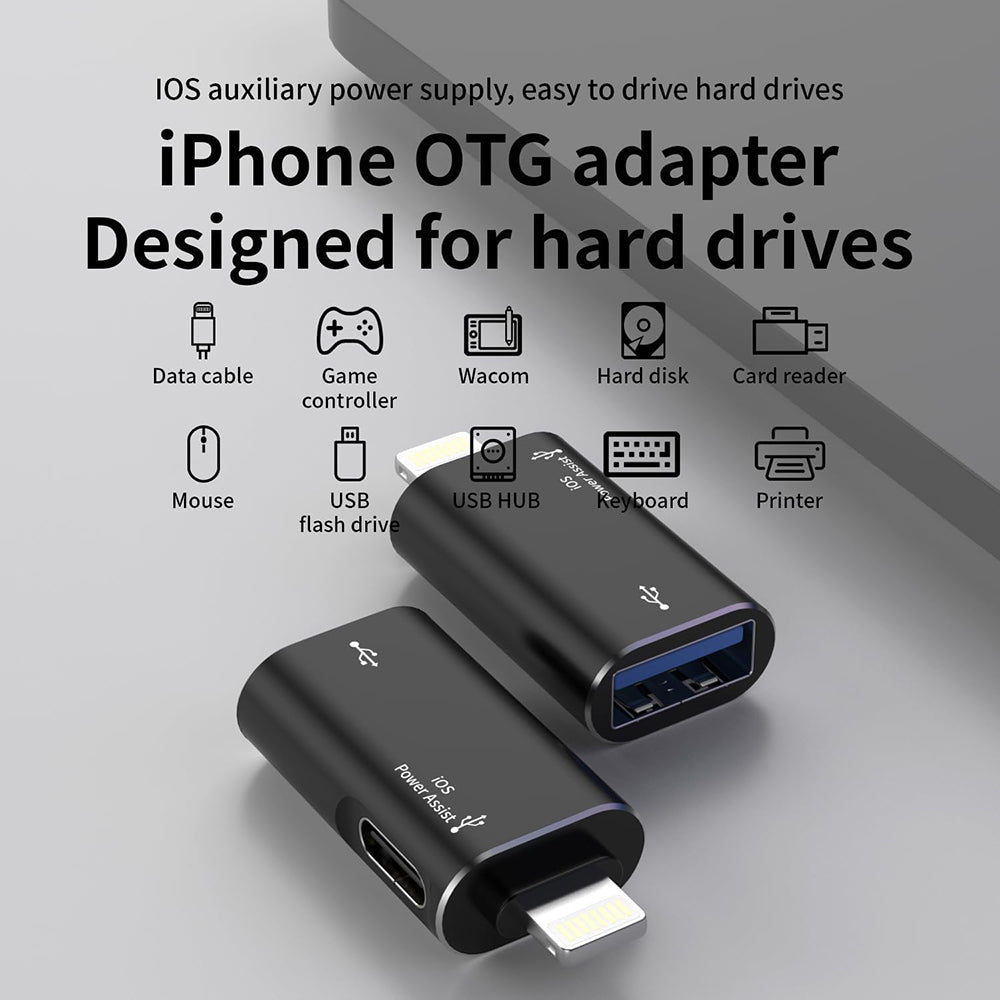 Adapter OTG Lightning - USB-A Techsuit A18 AluVoltX, Czarny