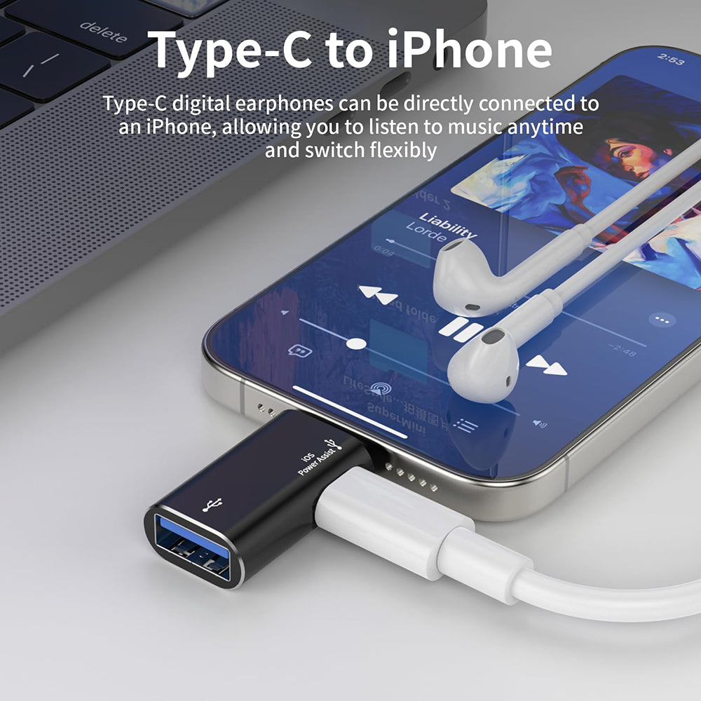 Adapter OTG Lightning - USB-A Techsuit A18 AluVoltX, Czarny