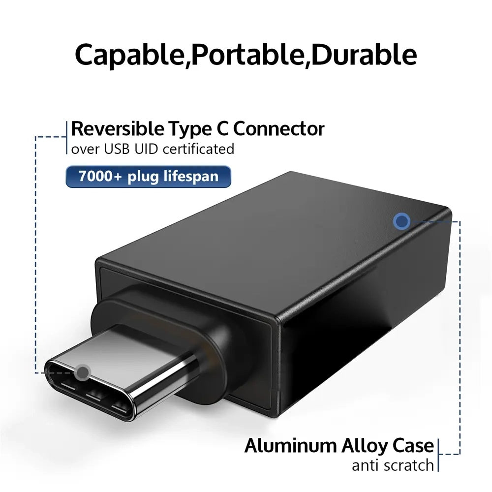 Adapter OTG microUSB / USB-C - USB-A Techsuit A13 DuoVoltX, Szary, Zestaw 2 sztuki